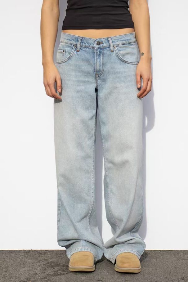 Women's Clothing Washed Retro Straight High Waist Wide Leg Loose Drape Versatile Jeans_ecoleips.com