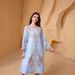 Best Selling Women's Printed Round Neck Beaded Abaya Dress Muslim Fashion Casual Long Gown_ecoleips.com