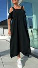Women's Clothing Suspender Loose Long Dress Cotton_ecoleips.com