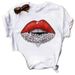 Cross-border Fashion Women's Casual Spring-summer Colorful Lip Print T-shirts Wholesale_ecoleips.com