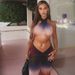 European And American Style Foreign Trade Printed Sexy Women's Gradient Color Tube Top Bodycon Halter Neck Slim Fit_ecoleips.com