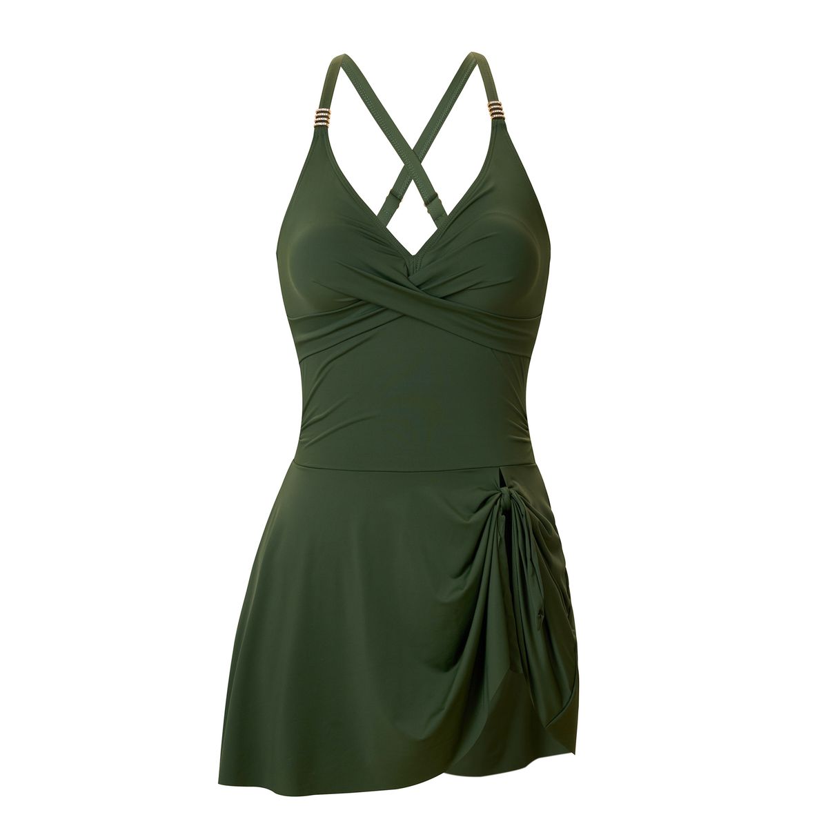 Best-Selling Conservative One-Piece Swimsuit – Slimming Swim Dress With Built-in Bra | Modest High-Neck Design For Beach & Resort_ecoleips.com