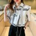 Women's Clothing commuter chiffon long sleeved shirt spring new style elegant silky chain printed long sleeved top_ecoleips.com