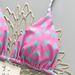 Pink And Blue Heart Print Bikini Set - Sexy Tie Triangle Cup Thong Two Piece Swimsuit for Women Cross Border Exclusive Hot Girl Style_ecoleips.com