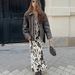 Autumn Winter Sexy Design Printed Strapless Round-neck Versatile Ankle-length Dress, European And American Retro Fashion_ecoleips.com