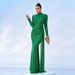 Women's Clothing Evening Dress Long Sleeve Temperament Round Neck Sexy Slim Long Sequin Banquet Bridesmaid Dress_ecoleips.com
