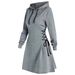 Women's Long Sleeved Hooded Casual Fashion Sweatshirt Dress Autumn New_ecoleips.com
