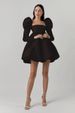 Women's Clothing Elegant Puff Sleeve Lace Up Satin Party Dress Dress Sexy Princess Dress Female_ecoleips.com