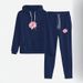Women's Retro Style Acacia Floral Print Pullover Hoodie And Loose Fitting Sweatpants Casual Suit_ecoleips.com