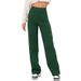 Women's Clothing Women's Casual Straight Leg Pants High Waist Button Elastic With Multiple Pockets Fashion For Formal & Casual For Women_ecoleips.com