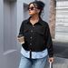 "Women's Plus Size Lightweight Coat - Patchwork Striped Design, Casual & Commuter Style, Early Spring/Autumn Outerwear"_ecoleips.com