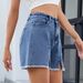 Women's High Waist Distressed Denim Shorts - Side Slit Stretch Hot Pants With Vintage Wash Casual Summer Jean Shorts For Women_ecoleips.com