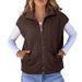 Women's Zip-Up Waffle Knit Sleeveless Oversized Vest With Pockets - Lightweight Layering Piece For Casual & Work Outfits (S-3XL, Multiple Colors)_ecoleips.com