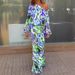 2025 Women's Autumn New Loose Printed Long Sleeve Off-Shoulder Top And Half-Length Mermaid Skirt Set_ecoleips.com