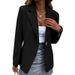 2025s 2025 Autumn/Winter New Women's Casual Long Sleeved Solid Color One Button Suit Coat_ecoleips.com