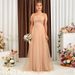 Sexy V Neck Long Evening Dress With Sequins For Women Banquet Wedding Birthday Party Bridesmaid Dress_ecoleips.com