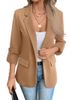 Women's Clothing Fashion Solid Color All match Long Sleeve Suit Jacket Women's Clothing_ecoleips.com