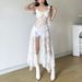 European And American Style 2024 Summer New Women's French Floral Lace Hollow-out See-through Slit Slim-fit Camisole_ecoleips.com