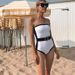 Women’s Clothing Black And White Contrast Hot Spring Vacation High End Swimsuit Female_ecoleips.com