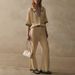 Women's Clothing New Spring And Summer V Neck Shirt Casual Trousers Contrast Color Design Fashion Suit_ecoleips.com