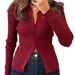 Diyun European And American Casual Simple Solid Color Long Sleeve Shirt Woolen Women's Clothing 2025 Autumn_ecoleips.com