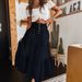 Bohemian A-Line Layered Cake Denim Skirt for Women European And American Cross-Border Style 25 Years New Products 8922_ecoleips.com