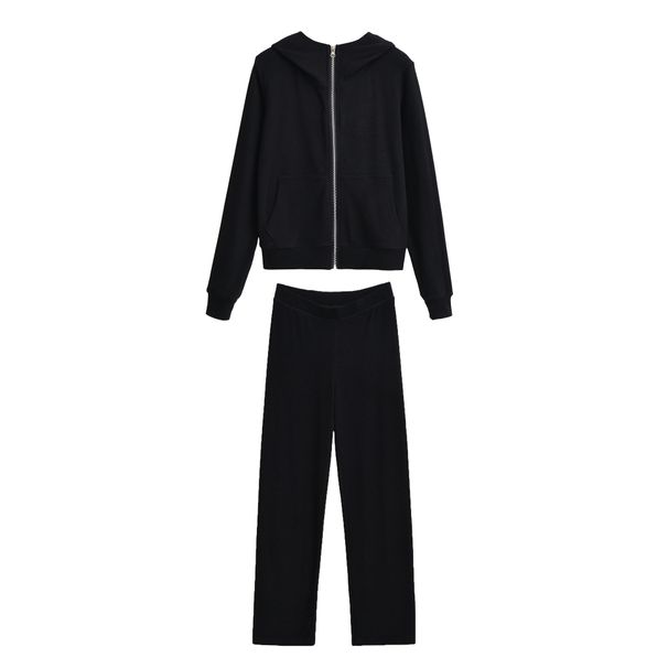 Women's Clothing Velvet Hooded Sweater Jacket/sweatpants Casual Pants Practical Lazy Two Piece Suit New Style_ecoleips.com