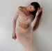 Women's Mesh Long Sleeve Crop Top & Maxi Skirt Set – Sweet & Sassy Outfit (S/M/L)_ecoleips.com