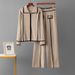 Women's Clothing Knitted Suit Single Breasted Polo Collar Sweater Casual Sports Wide Leg Pants Two Piece Suit_ecoleips.com