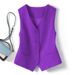 Black V Neck Small Suit Vest Sleeveless Waistcoat Top for Women Retro Short Layered Fashionable Vest_ecoleips.com