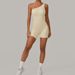 Qiusha Women's Summer Oblique One Shoulder Sports Jumpsuit Nude Feeling Hip Tight Yoga Fitness Suit Beautiful Back_ecoleips.com