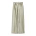 Women's Clothing Women's Solid Color Satin Trousers Style Mid Waist Straight Leg Casual Fashion Comfortable For Spring Summer_ecoleips.com
