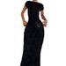 2023 Autumn Fashion Trend Women's New Short Sleeve Round Neck Slim Fit Bodycon Backless Dress_ecoleips.com