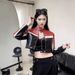 Women’s Cropped PU Leather Jacket With Color Block & Cutout Design – Edgy Streetwear Biker Coat (S-XL, Custom Fit For EU/US/SEA Markets)_ecoleips.com