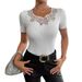 European And American Cross-border 2026 Summer New Solid Color Rhinestone Patch Slim-fit Short-sleeve Women's_ecoleips.com