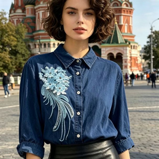 Women's Fashionable Fresh Style Denim Jacket Loose Fit Korean Casual Versatile_ecoleips.com