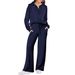 2025 Autumn Winter Fashion Casual Sports Zipper Long Sleeve Sweatshirt Wide Leg Pants Two-Piece Set For Women_ecoleips.com