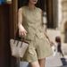 Women's Clothing Summer Sleeveless Vest Suit Women Office Short Suit Vintage Pocket Shorts Holiday 2 Piece Set_ecoleips.com