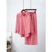 plus Size Loose Fit Long Sleeve Shirt And Wide Leg Pants Stretch Wrinkled Fashionable Sports Suit For Women_ecoleips.com
