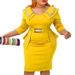 Women's Clothing Short Sleeved Waist Bag Hip Beading Professional Style Fashion Dress_ecoleips.com