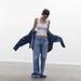 Women's Clothing Retro Street Fashion Waist Design High Waist Casual Loose Straight Jeans_ecoleips.com