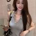 Hot Girl Yellow Halter Neck Camisole For Women, Summer Slim-fit Sleeveless Outerwear, Stylish Short Knitted Top_ecoleips.com