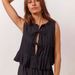 Women's Clothing Summer Y2K Hot Selling Solid Color Cotton And Linen Pleated Strap Women's Shirt_ecoleips.com