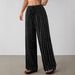 Amazon's New Cross-border European And American Foreign Trade Casual Loose Striped Drawstring Elastic Waist Multi-color_ecoleips.com