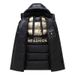 Unisex Long Puffer Jacket With Metallic Black Finish – 550fp Duck Down Coat For Extreme Cold , High-Shine Outer Shell (S-3xl, Machine Washable)_ecoleips.com