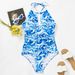 Women's Clothing One-Piece Bikini Hollow Out Neck Hanging Strap Swimming Suit_ecoleips.com
