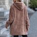 Flash Fleece Autumn And Winter New Women's Clothing Loose Hooded Long Cardigan Plush Jacket_ecoleips.com