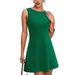 2025 New Solid Color Spicy Girl Short Sleeveless Skirt High-End Round Neck Women's Dress_ecoleips.com