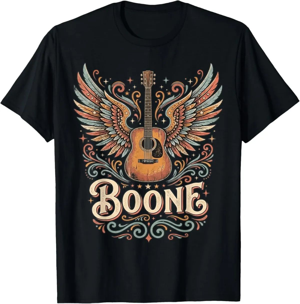 Women's T-Shirts Boone Music Lover Vibes Colorful Artistic Design T-Shirt_ecoleips.com