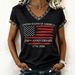 Summer New Arrival Women's Short Sleeve T-Shirt Retro Digital Print Top_ecoleips.com